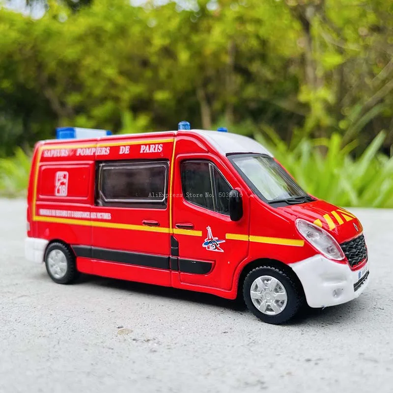 Bburago 1:50 Renault Master wóz strażacki pojazd inżynieryjny odlew ciśnieniowy metalowa zabawka prezent symulacja aluminiowy model samochodu