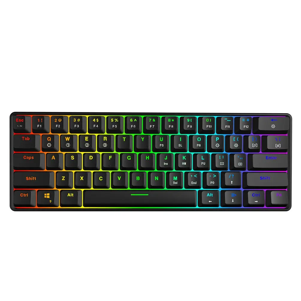 SKYLOONG GK61 미니 휴대용 60% 게이머 광학 키보드 무선 블루투스 RGB 백라이트 게임용 키보드 SK61 데스크탑 iPad 용