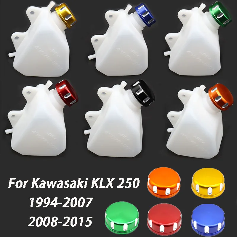 For Kawasaki KLX250 KLX 250 2008-2015 2014 2013 Motorcycle Plastic Coolant-tank Radiator Overflow Water Coolant Reservoir Caps