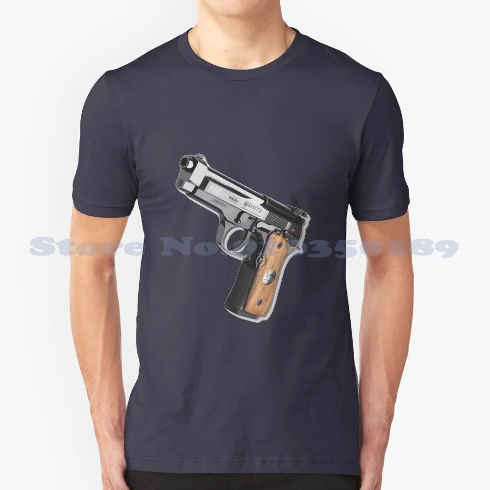 Semiautomatic Pistol 92 Fs Centennial 121203 100% Cotton T-Shirt Pistol Handgun 9Mm Military War Firearms Army Police Weapons