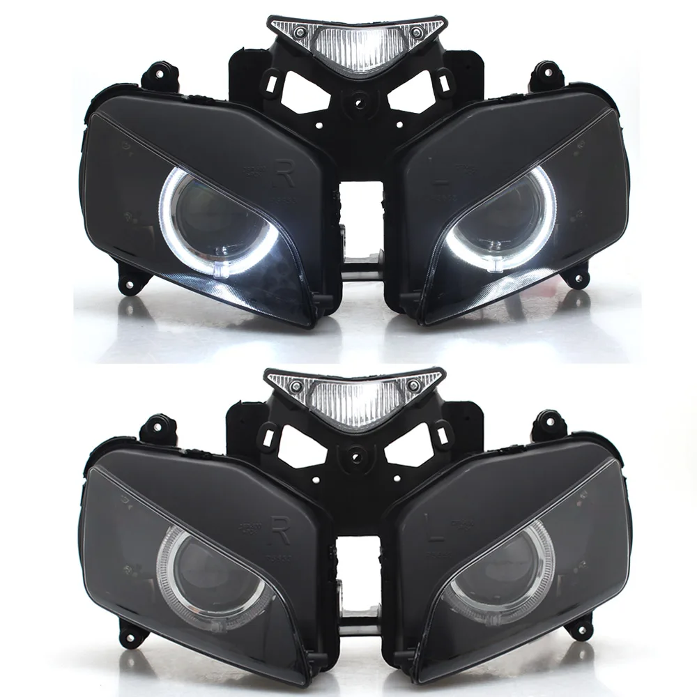 Motorcycle Headlight Assembly Custom Front Headlamp HID Xenon Projector Head Lamp Angel Eyes Light For Honda CBR1000RR 2004-2007