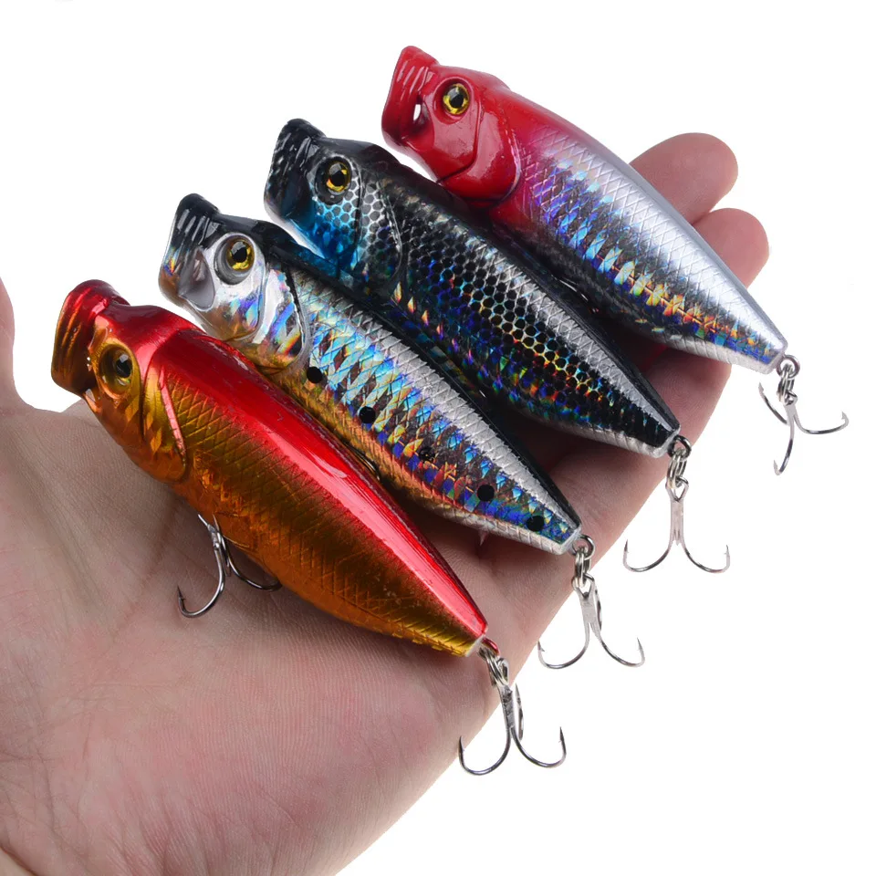 POETRYYI NEW 1Pcs 8cm 15g Popper Fishing Lures 3D Eyes Bait Crankbait Wobblers Isca Poper Pesca Japan fishing tackle