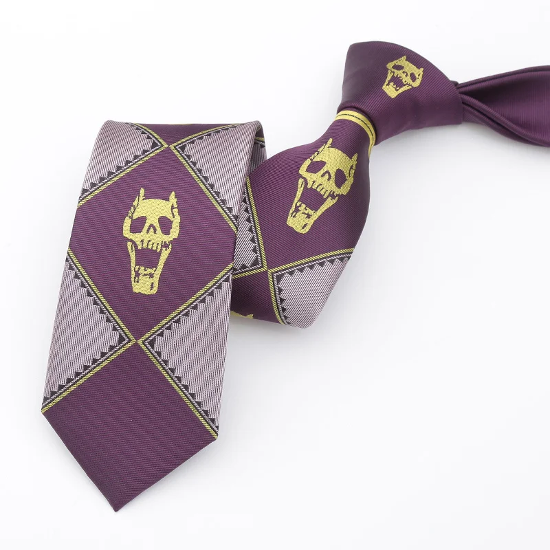 Anime Jojo Bizarre Adventure Stropdas Killer Queen Kira Yoshikage Skull Neck Tie Halloween Cosplay Kostuums Accessoires Man Vrouw