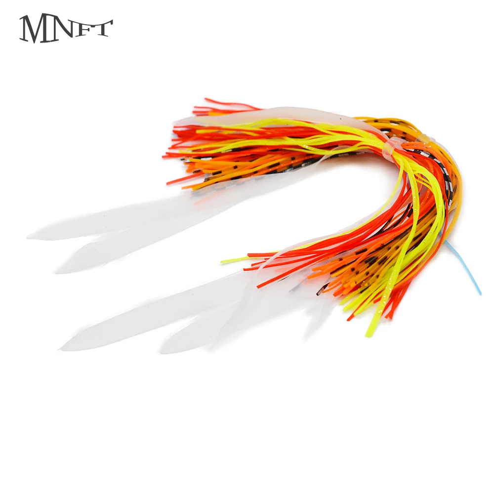 MNFT 4 Set Soft Silicone Rubber Skirt Jig Skirts Fishing Lures Replacement Skirt Fly Tying Material Luminous Silicone Wire