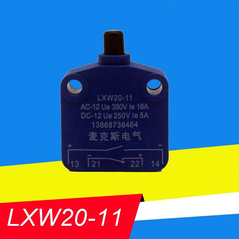 LXW20-11 Limit Switch Stroke PUSH Slug Column Micro switches Blue 1NO 1NC