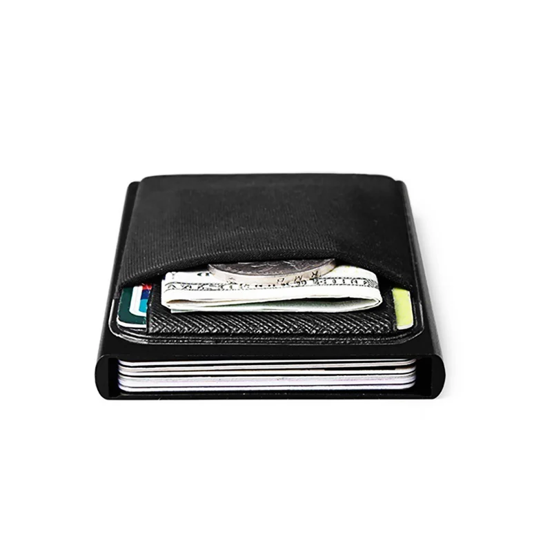 Aluminum RFID Blocking Credit Card Holder Automatic Pop-up Bank Card Sleeve Smart Quick Release Women Wallet Money Clips