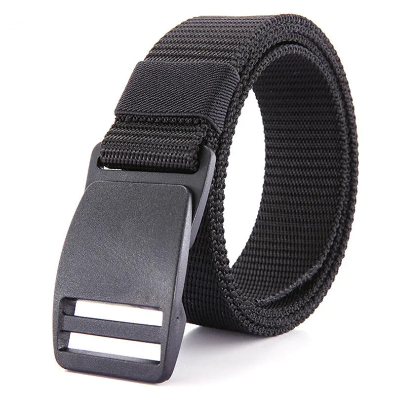 

TJ-TingJun new Canvas Belt Tide Metal POM Plastic Belts Hook Buckle Military Training Security Casual Versatile Men Pants Girdle