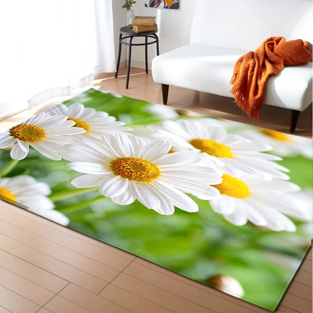 Creative 3D Printing Garden Flower Hallway Carpets for Living Room Bedroom Area Rugs Tapete Kitchen Bathroom Anti-Slip Floor Mat