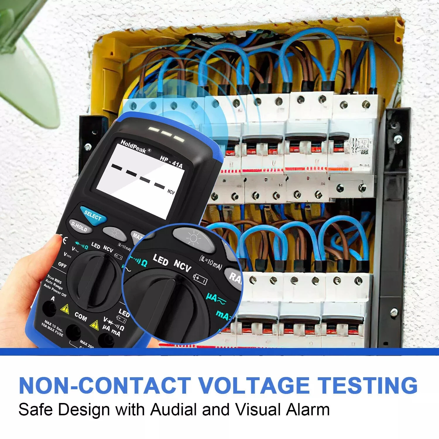 Holdpeak HP-41A Mini Digital Multimeter 200V 10A TrueRMS Current NCV Voltage Resistance LED Test ,measure DC & AC voltage etc.