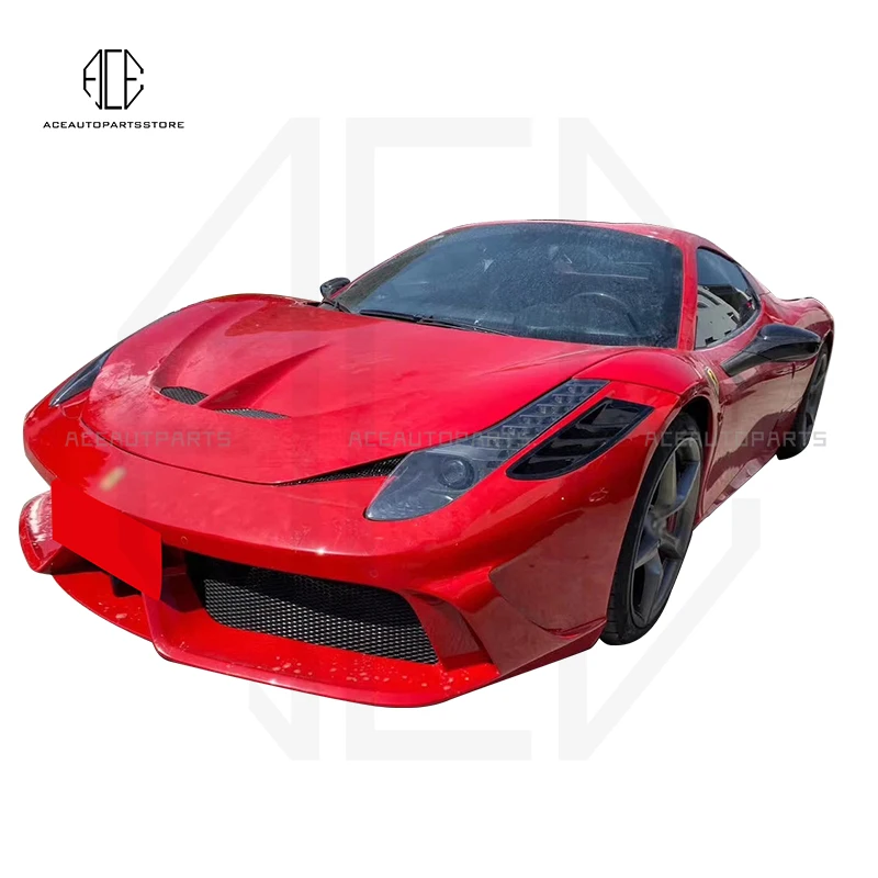 

Front and Rear Bumper Engine hood car body tuning kit For Ferrari 458 Italia Upgrade Sp-e Style