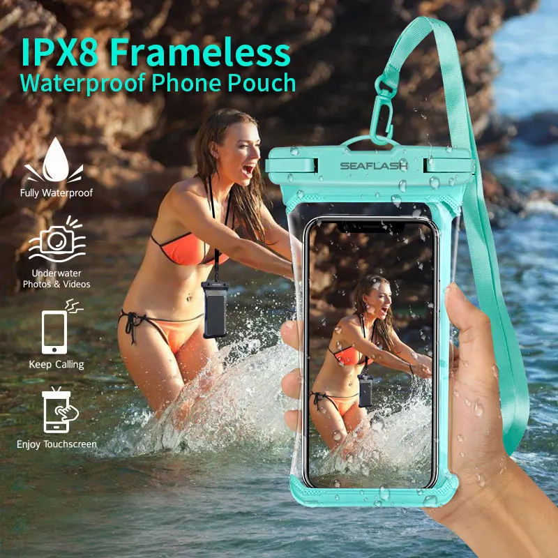 6.9inch Full View Touchscreen Waterproof Running Phone Bag Hot Spring Drifting Diving Swimming Bag Seaside Mobile Phone Case