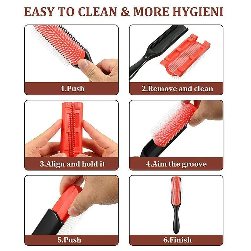 Escova de ondulação repulante definida, pente de ondulação antiestático para salão de beleza, cuidados com o cabelo, casaco curvado reto, cabeça de pera, cabelo redondo