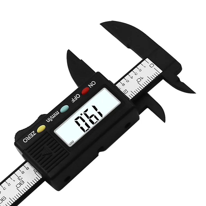 Plastic Vernier Caliper 0-100mm Measuring Tool LCD Digital Electronic Carbon Fiber Vernier Caliper Gauge Measuring Tool