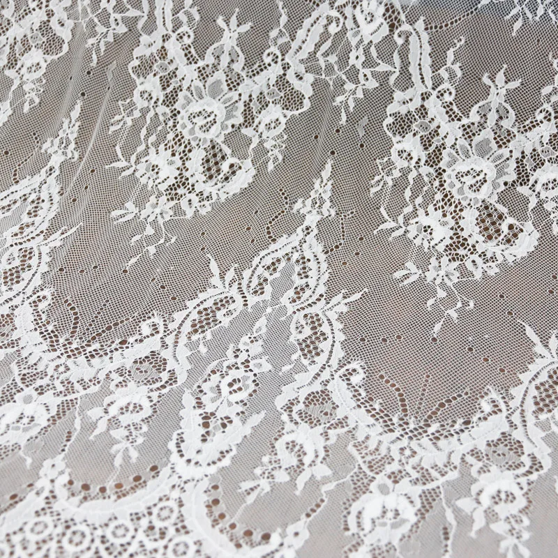 (1.5x3meter) Fashion High Quality Handmade dress DIY White Eyelash Lace Trimming fabric