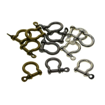12 PCS alloy screw pin lock U hook shackle leather bangle connector joint horse shoe keychain lanyard FOB EDC DIY
