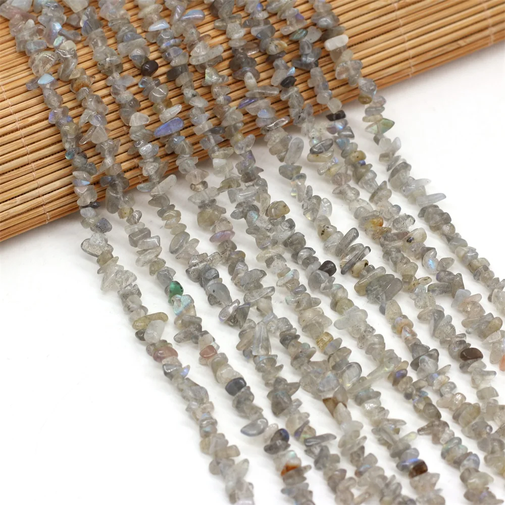 Natural Labradorite Chips Nugget Stone Beads Irregular Semi-precious Gravel Beads for Women DIY Jewelry Making Bracelet Necklace
