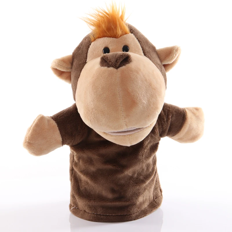 

25cm Animal Hand Puppet Monkey Plush Toys Baby Educational Hand Puppets Cartoon Pretend Telling Story Doll Toy for Children Kids