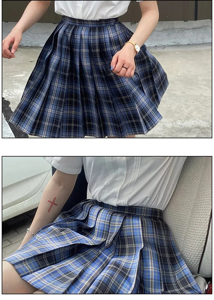 Jupes à carreaux bon marché, uniforme scolaire JK, jupes plissées taille haute pour filles japonaises, robe pour étudiantes