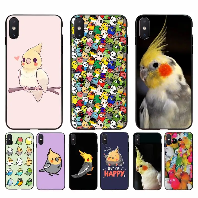 YNDFCNB cute animal Chubby Cockatiel phone Case cover for iphone 11 12 mini Pro Max X XS MAX 6 6s 7 8 plus 5 5S 5SE XR SE2020