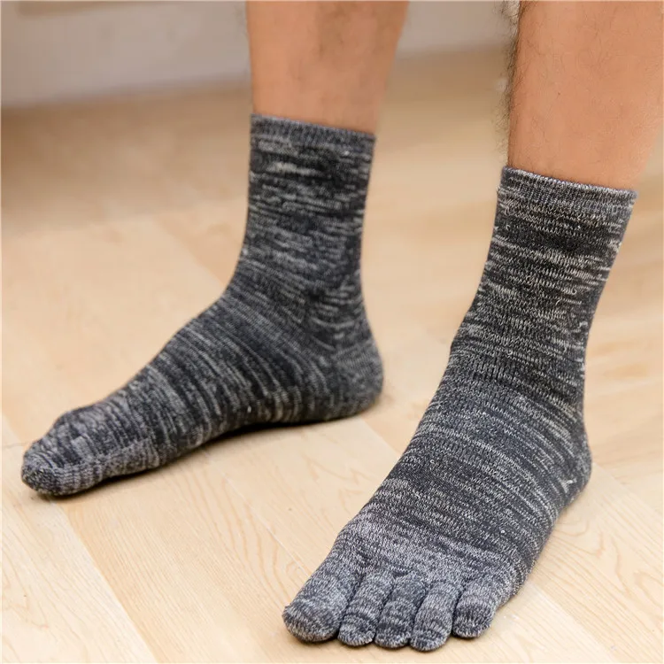 3 Pairs Winter Five Finger Socks Men Cotton Thicken Towels Toe Socks Crew 5 Finger Dress Socks Wholesale