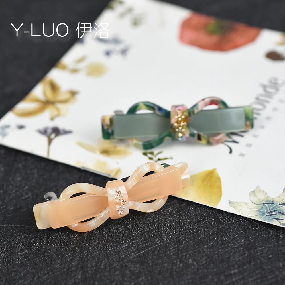 Women Headwear New Small Size Cute Hair Clip Vintage Fashion Acetate Hair Barrettes Bow Hair Accessorries For Women