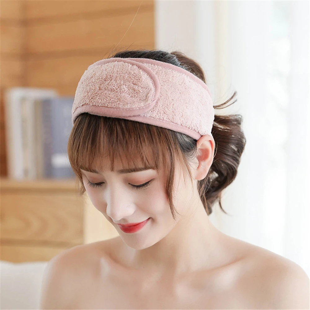 Adjustable Makeup Hairband Headband for Wash Face SPA Facial Hair Bands for Women Girls Soft Toweling Turban Hair Accessories