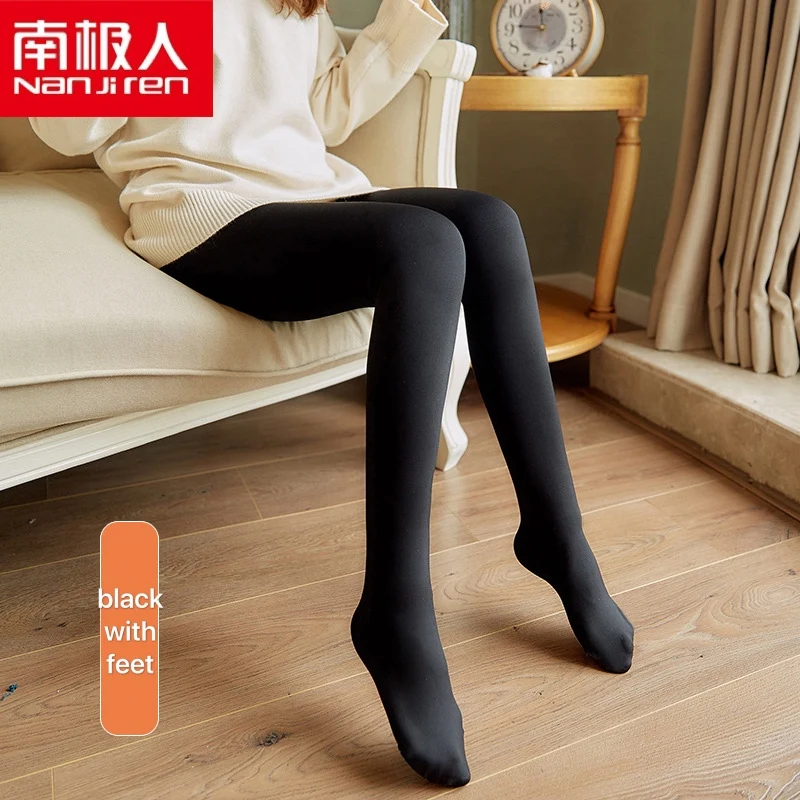 Nanjiren Women Clothing Women Stacked Pants Solid Color Warm Seamless Ankle-Length Nylon Spandex Casual Leggings For Ladies