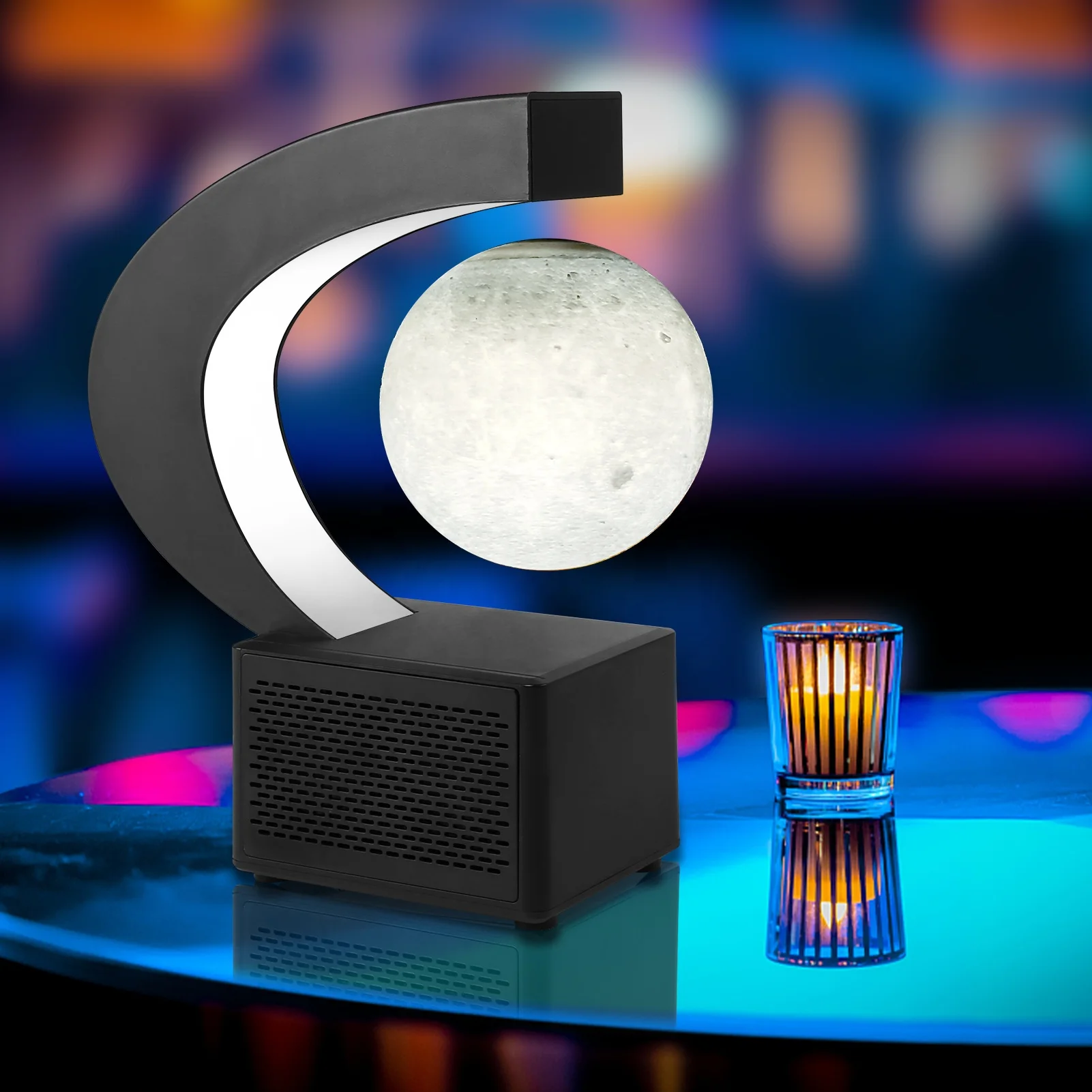 2021 Magnetic Levitating Light Bluetooth Speaker Magic 3D Moon Lamp Led Sleep light Home Theatre System Creative Gift Table Lamp