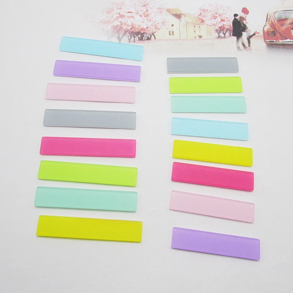 100pcs/lot candy color acrylic rectangle padded applique Crafts for DIY clips accessories welcome custom colors