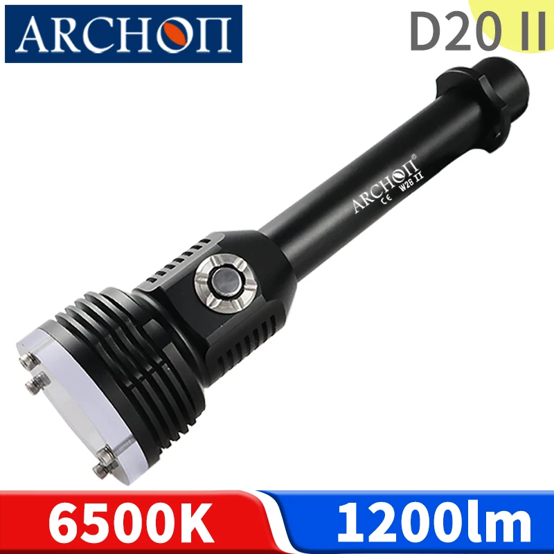 

D20 II 6500k diving flashlight 1200lumen diving torch waterproof 100m diving lighting lamp dive photography video dive fill lamp