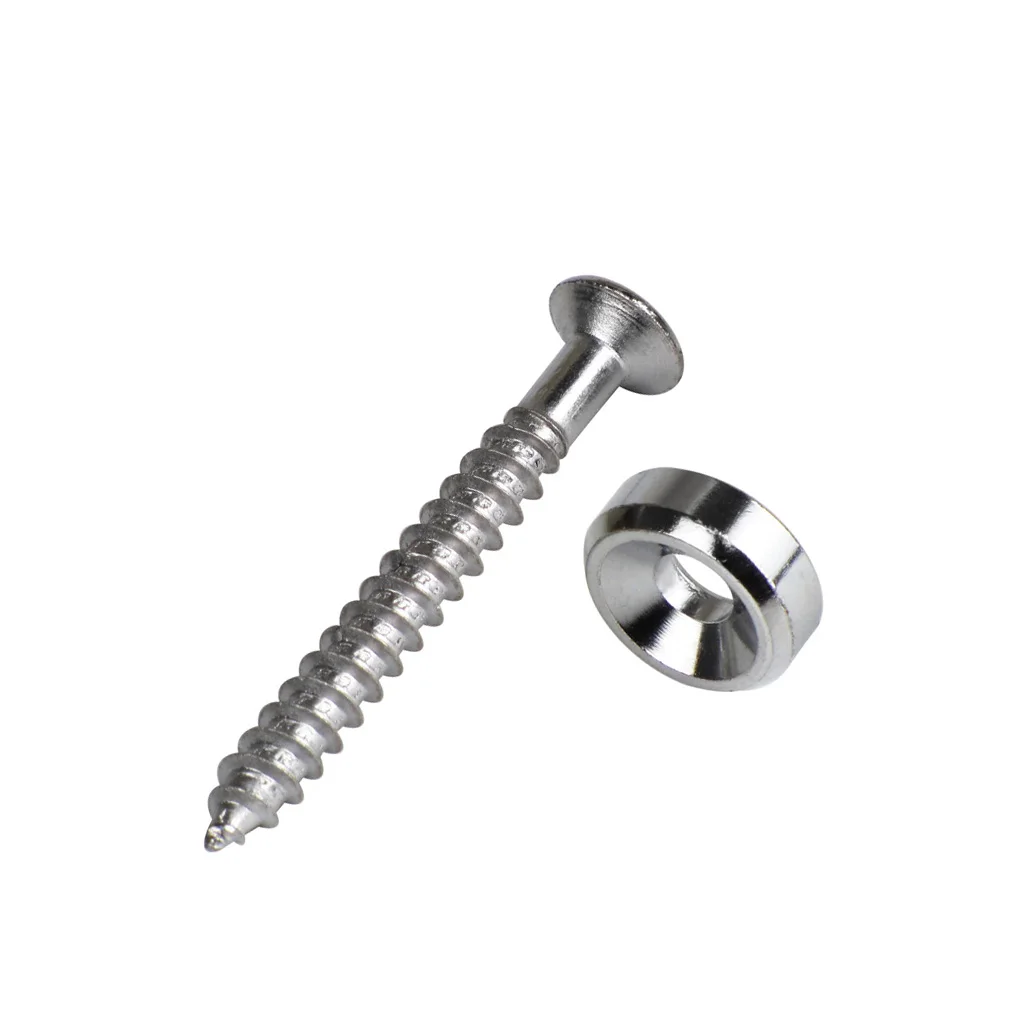 FLEOR 12pcs Bass Guitar Neck Joint Plate Screws Neck Mounting Bushings Ferrules With Screws