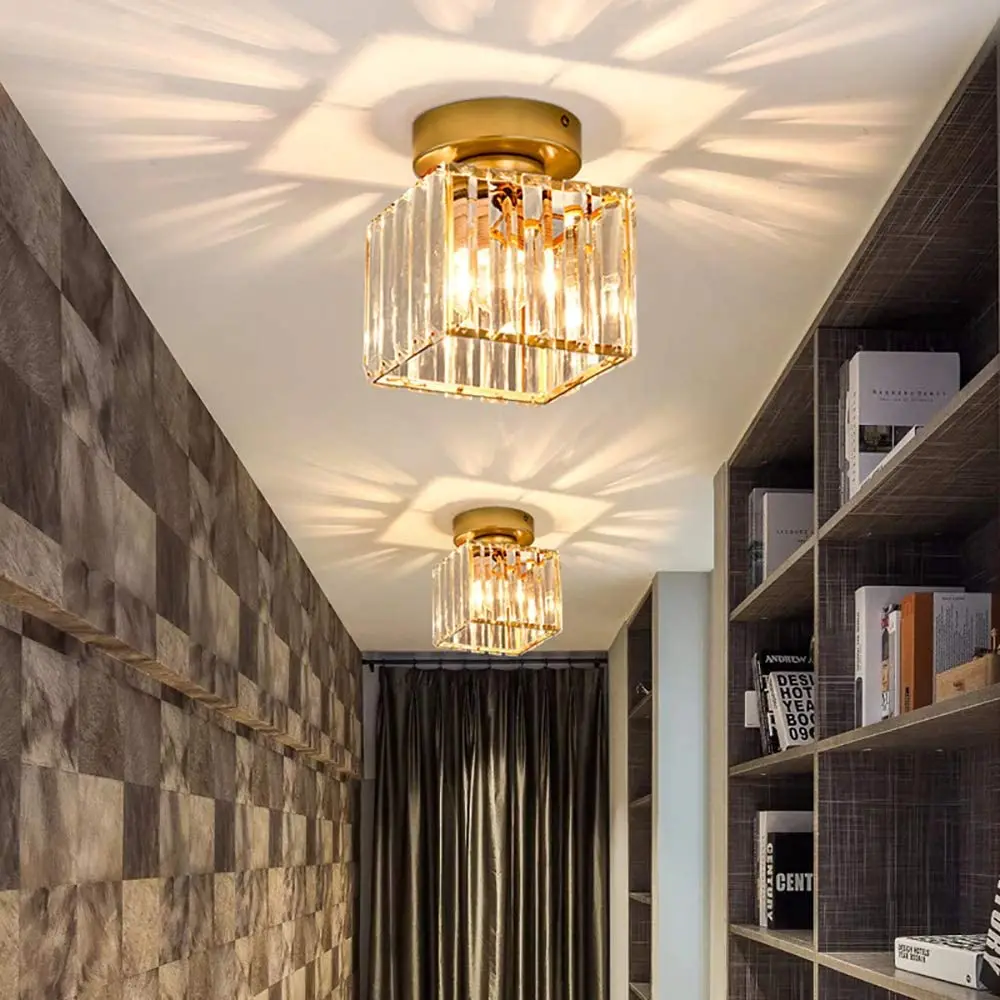 Modern Simple E27LED Crystal Lamp Entrance Porch Light Luxury Ceiling Lamp Creative Personality Balcony Corridor Lamp Decorative