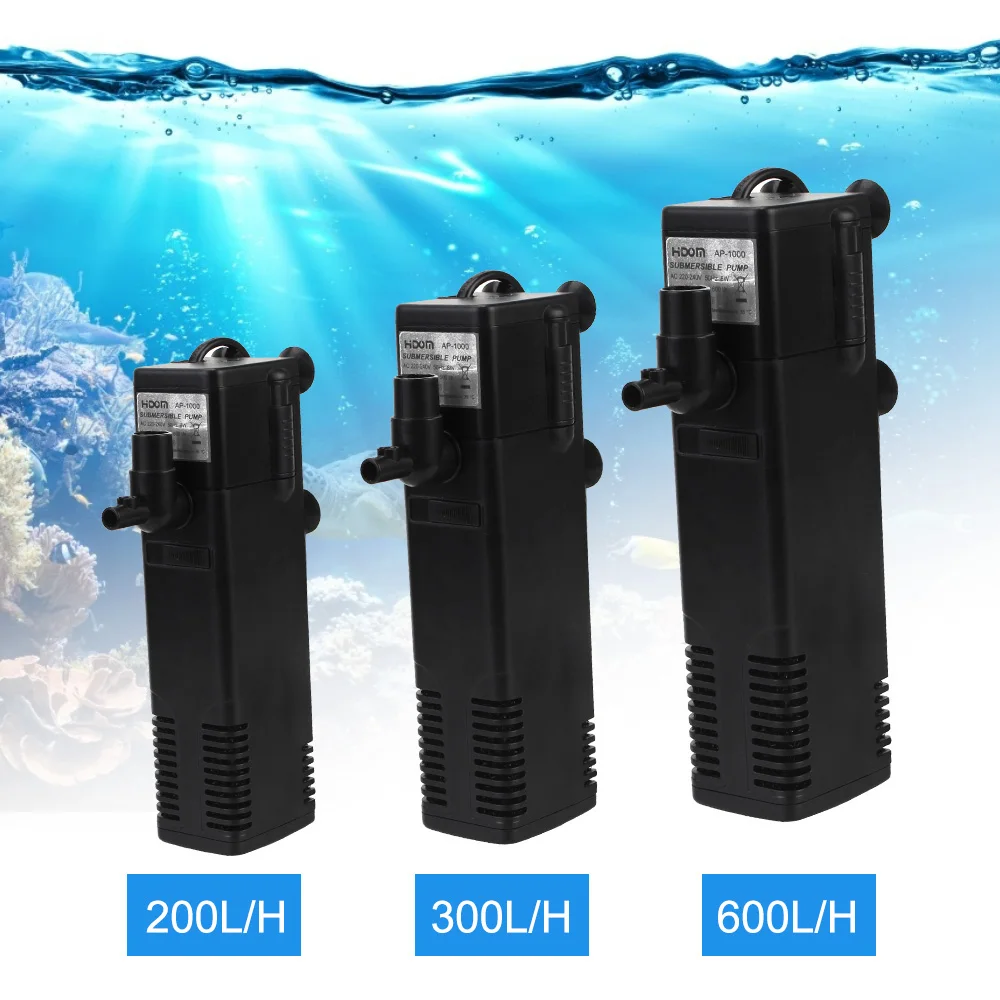 Turtle Tank Filter Low Level Water Submersible Water Filter Pump Aquarium Fish Tank Oxygen Increasing Pump EU Plug