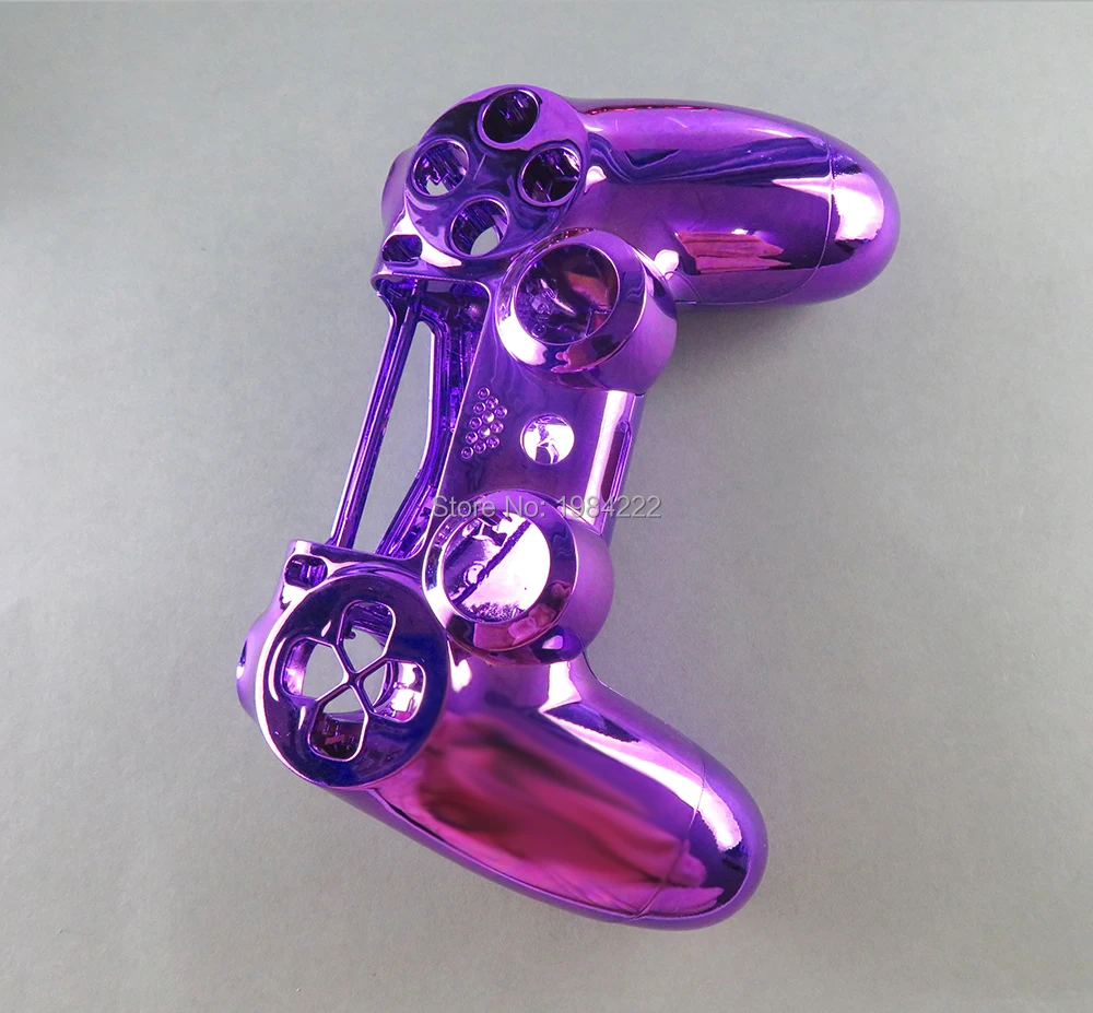 プレイステーション4 pro,ps4 pro 4.0,v2コントローラー,6個,jds040,jdm040用のボタンなしクロームメッキハウジングケース