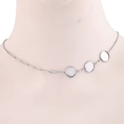 2pcs Fit 12mm Cabochon Pendant Base Setting Trays 60cm Long Chain Necklace Bezel Blanks Adjustable Stainless Steel Diy Findings