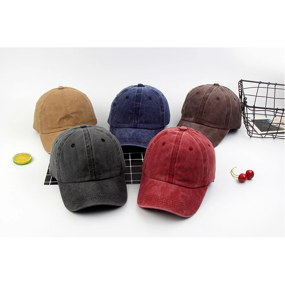 FS Washed Vintage Baseball Cap For Men Red Women Denim Hats Snapback Hip Hop Caps Outdoor Sports Golf Hat Bones Masculinos 2024