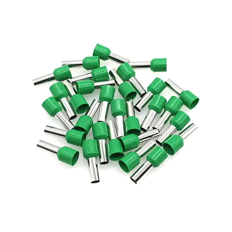 100pcs Tube Insutated Crimp Terminals Electrical Cord End Terminal Wire Connector E10-12 E10-18 Wiring Cable Ferrules 8AWG 10mm2