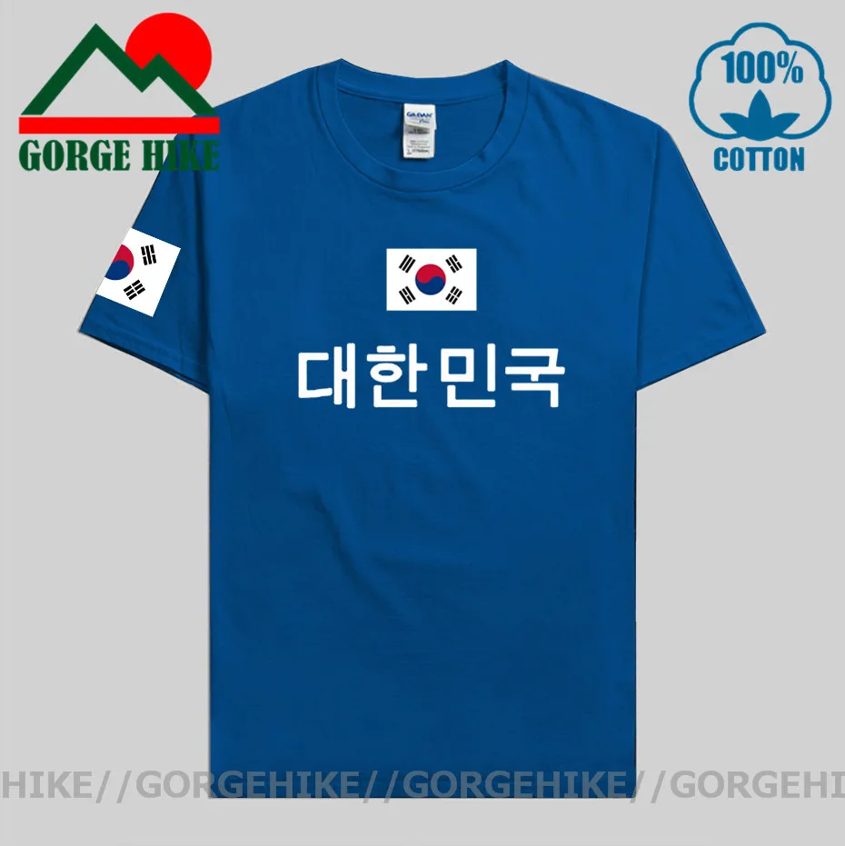 Republic of Korea South t shirt man KOR jersey t-shirts nation team 100% cotton meeting fans streetwear fitness Korean flag tops