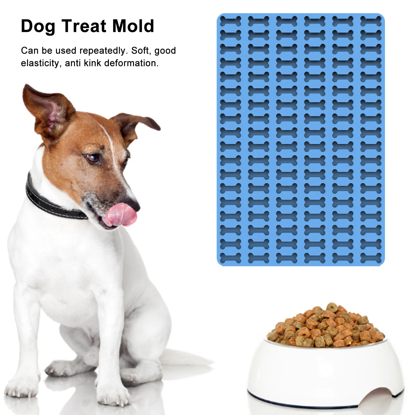 DIY Flexible Silicone Dog Food Biscuit Mould Chocolate Pet Dog Treats Pan Gummy Candy Cake Baking Mold Stars Bones Fish Molds