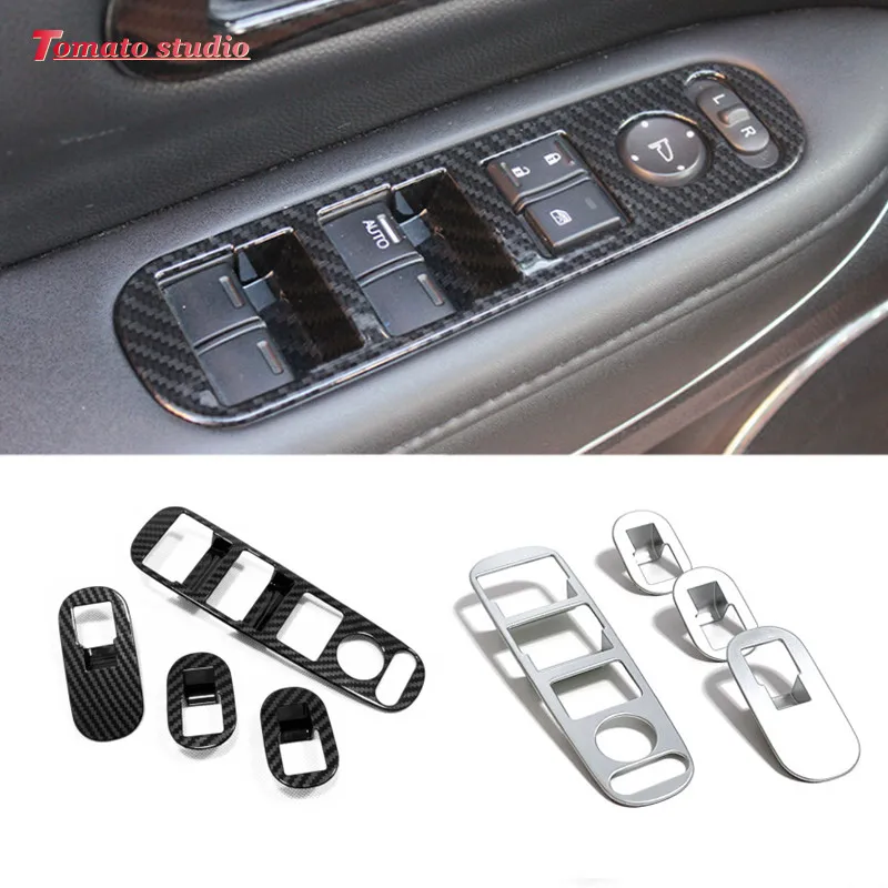 

ABS Carbon Fiber Window Lift Switch Panel Cover Trim Frame Sticker for Honda HR-V HRV Vezel 2014 2015 2016 2017-2019 Accessories