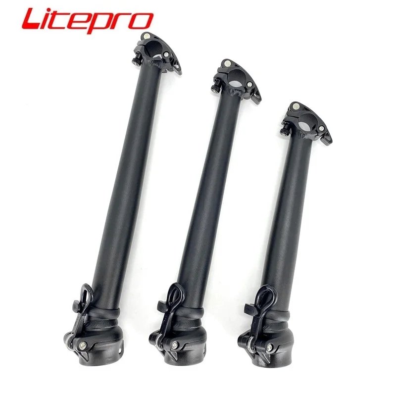 Litepro Right Fold Stem 25.4mm 28.6mm 29cm 35cm 40cm 14-16-20 inch Folding Bike Quick Release Stem Aluminum Alloy Black