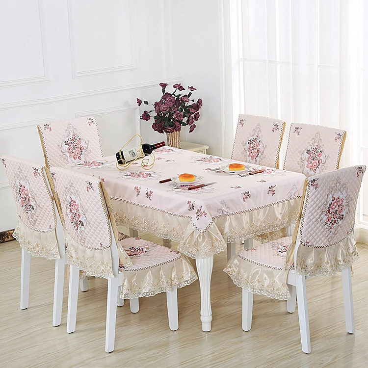 Chinese Style Cushion Chair Set Cushion Rectangular Table Cloth Tablecloth Pastoral Non-slip Dining Chair Set Chair Cover