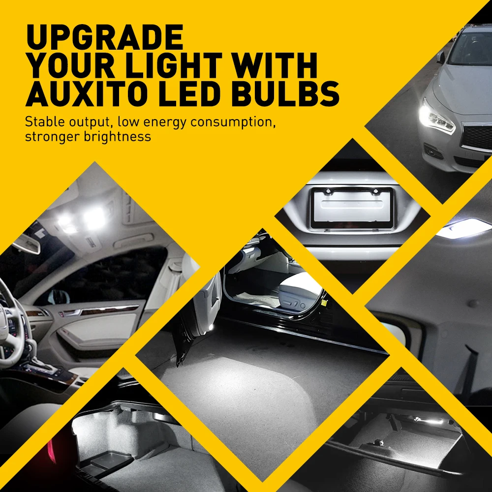 AUXITO 10 pz W5W T10 194 LED Canbus lampadine senza errori per auto luci di segnalazione a LED interni lettura cuneo laterale lampade tronco 12V