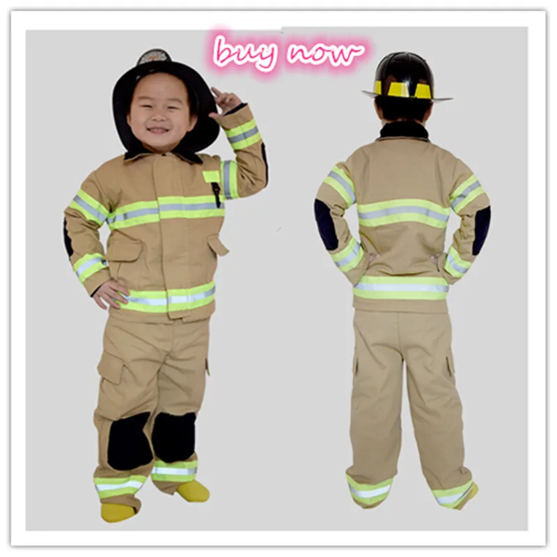 

Fireman Sam Cosplay Costumes Cotton Linen Fancy Halloween Party Firefighter Uniform Boys Role Play Work Wear Kids Fireman cos