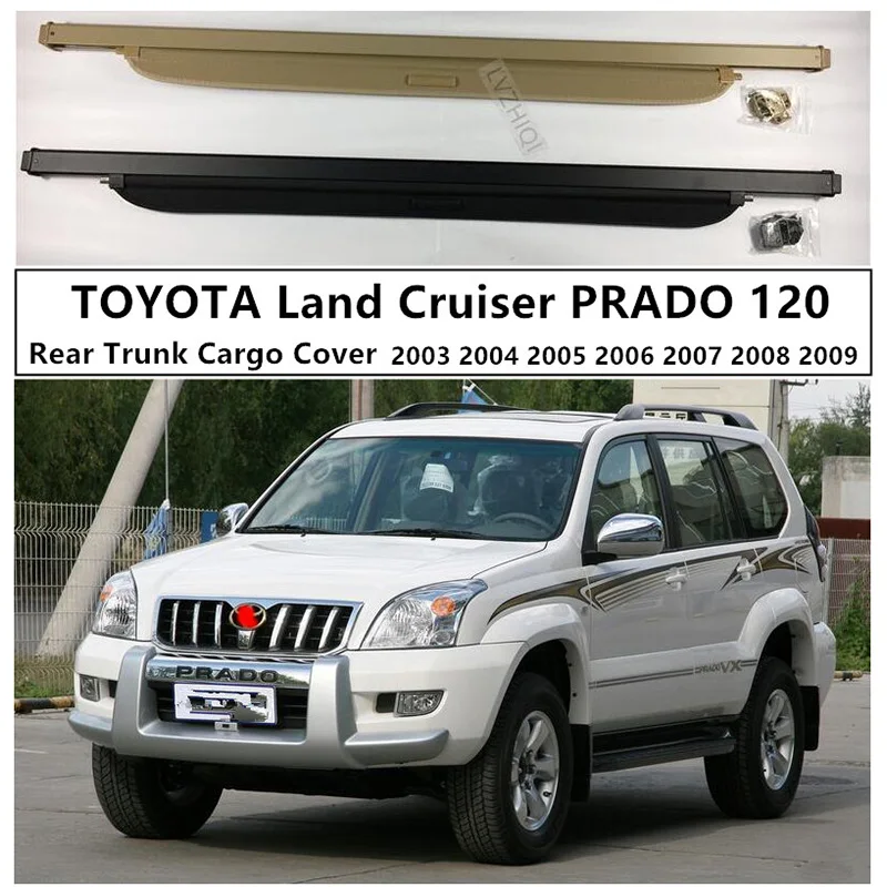 Rear Cargo Cover for Toyota Land Cruiser PRADO 120 FJ120 FJ100 LC100 LC120 03-09 Accessories Trunk Screen Security Shield Shade