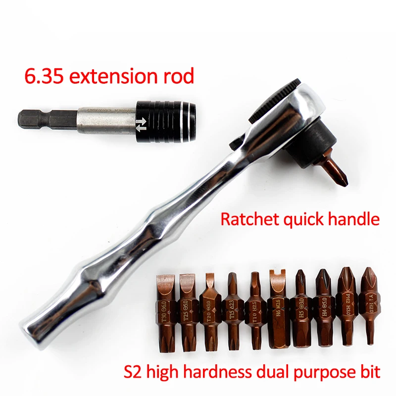 Multi-functional Screwdriver Set Phillips Slotted Screwdriver for Bicycle Repair Hand Tools 1/4 Ratchet Wrench Screwdriver Sets