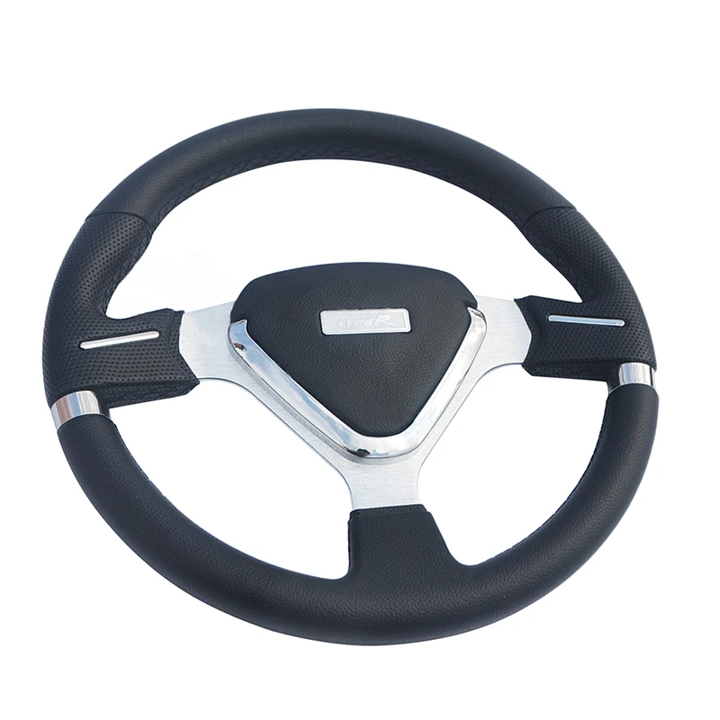 350mm Sport Steering Wheel Flat Typer Auto Retrofit PVC Leather Car Steering Wheel