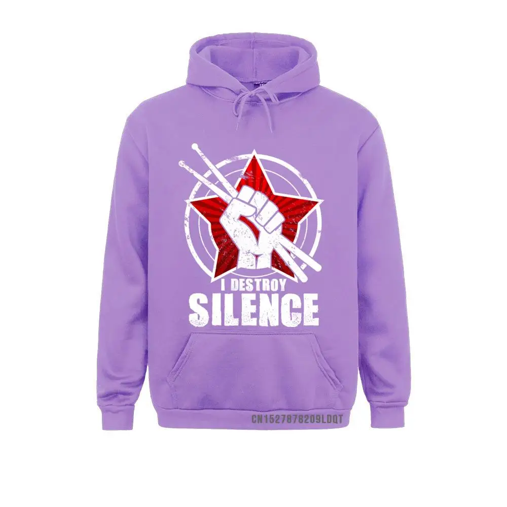 I Destroy Silence Funny Vintage Drums Drummer Gift Pullover Hoodie Street Hoodies For Men/Women Sweatshirts Clothes Able