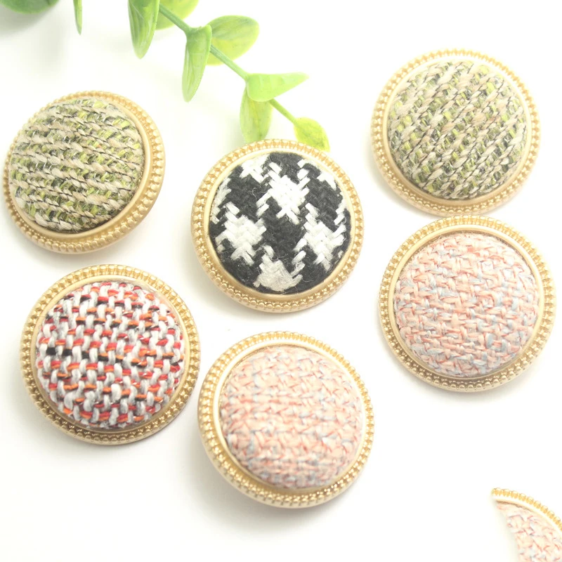 5PCS 30MM World Famous Classic Brand Buttons Garment Accessories DIY Materials High Quality Weaving Fabric Button