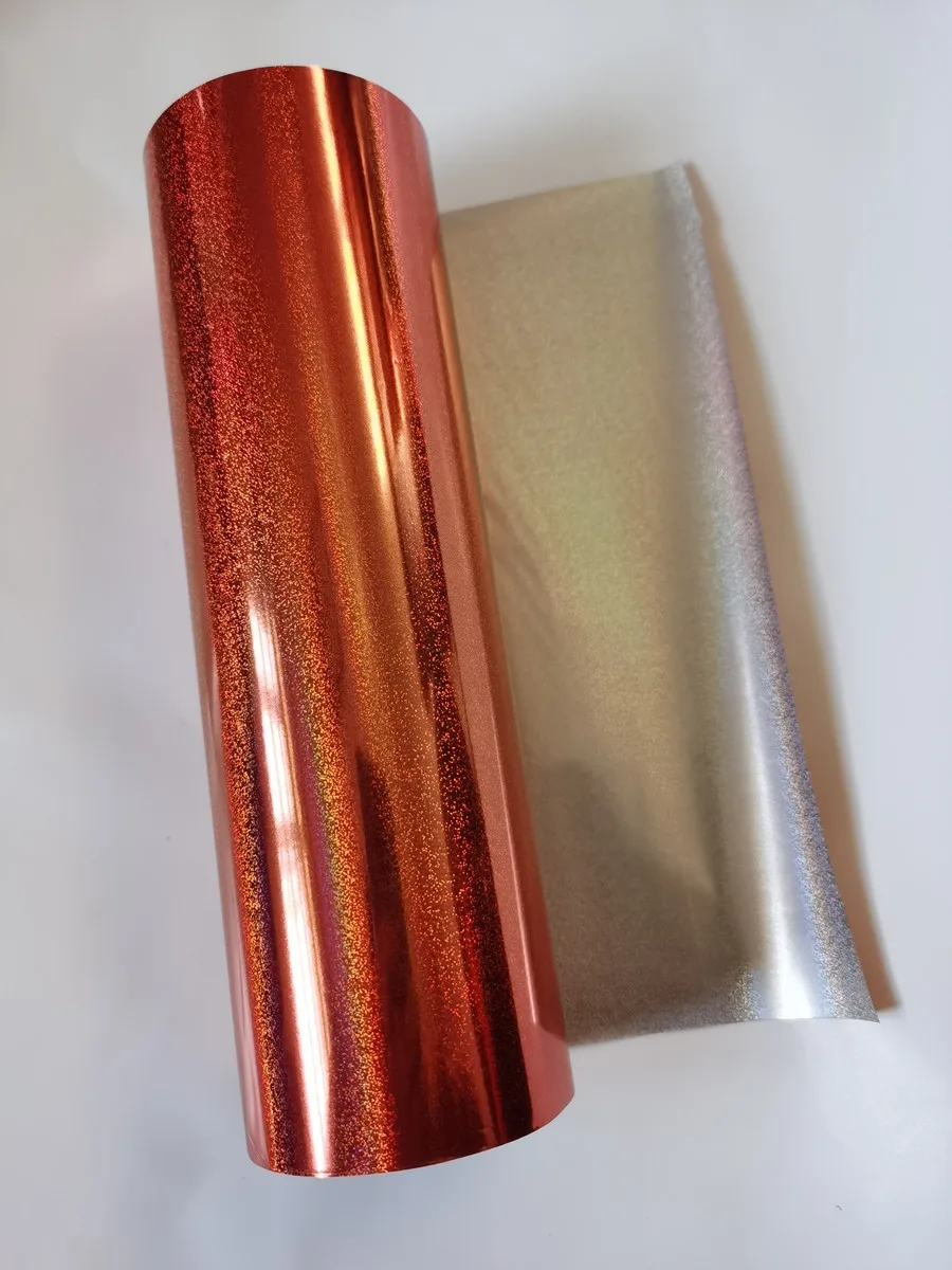 

Holographic foil Hot stamping foil Orange quicksand pattern hot press on paper or plastic heat stamping film